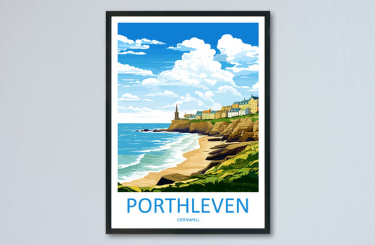 Porthleven Travel Print Wall Art Porthleven Wall Hanging Home Décor Porthleven Gift Art Lovers Cornwall Art Porthleven Wall Art