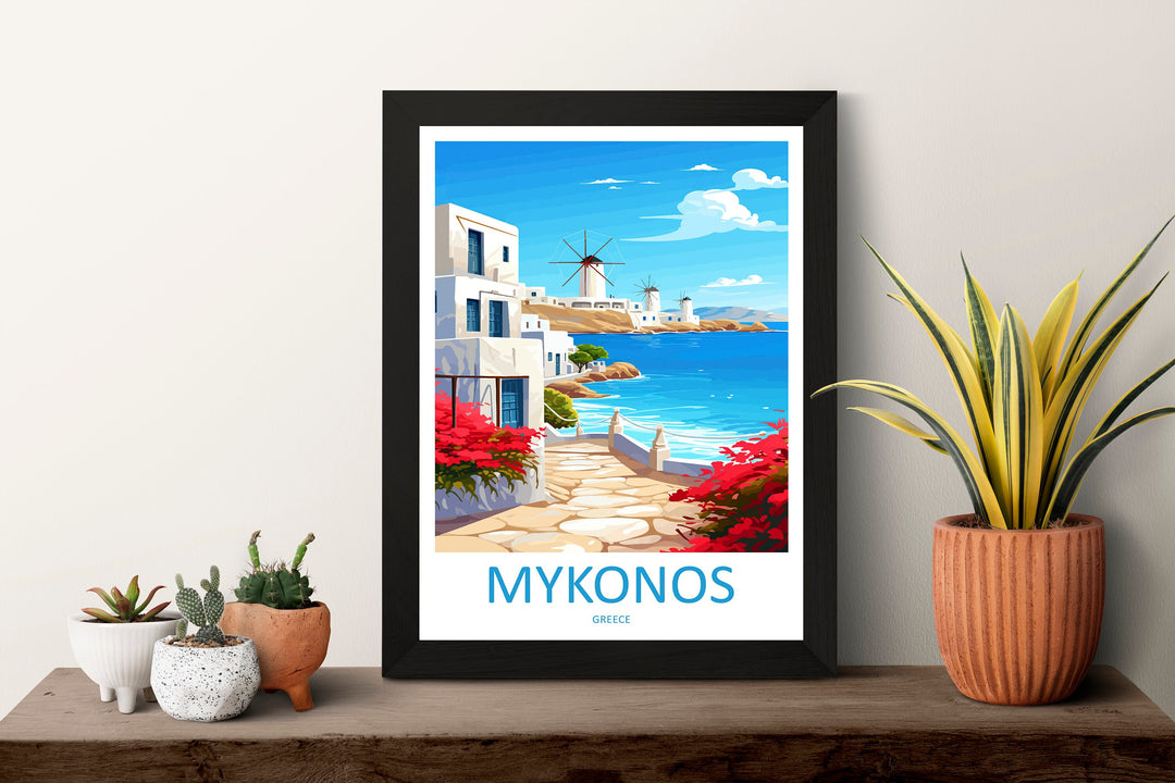Mykonos Travel Print Wall Art Mykonos Greece Wall Hanging Home Decoration Mykonos Gift Art Lovers Wall Art Print Mykonos Greece Wall Poster
