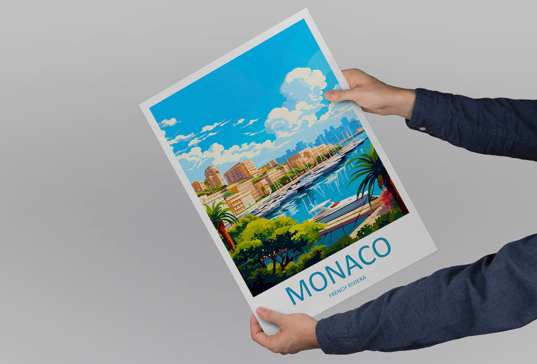 Monaco Travel Print Wall Art Monaco Wall Hanging Home Décor Monaco Gift Art Lovers Monaco Art Lover Gift Monaco Travel Art Wall Gift