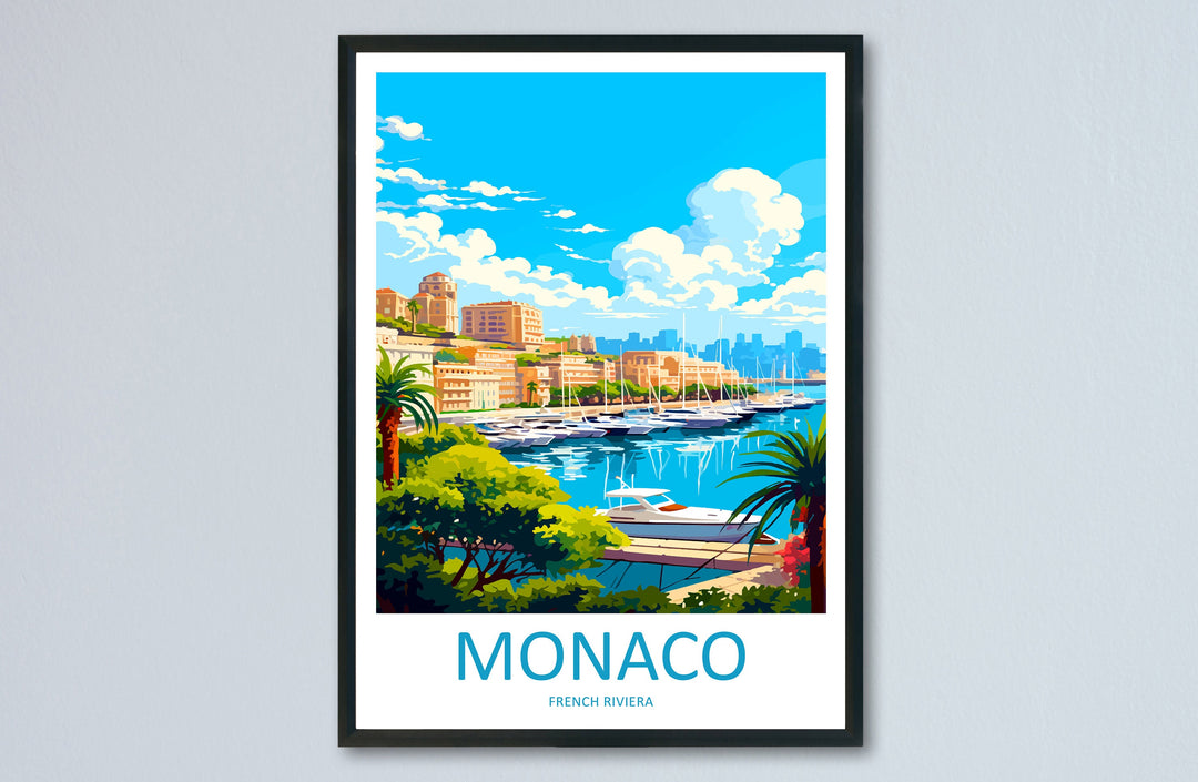 Monaco Travel Print Wall Art Monaco Wall Hanging Home Décor Monaco Gift Art Lovers Monaco Art Lover Gift Monaco Travel Art Wall Gift