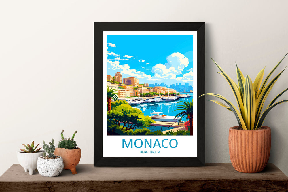 Monaco Travel Print Wall Art Monaco Wall Hanging Home Décor Monaco Gift Art Lovers Monaco Art Lover Gift Monaco Travel Art Wall Gift