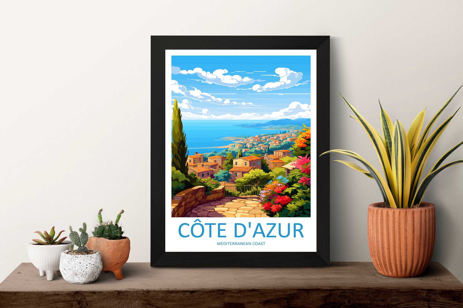 Cote D'azur Travel Print Wall Art Cote D'azur Wall Hanging Home Decor Cote D'azur France Gift Art Lovers Wall Art Print Art Cote D'azur
