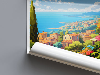 Cote D'azur Travel Print Wall Art Cote D'azur Wall Hanging Home Decor Cote D'azur France Gift Art Lovers Wall Art Print Art Cote D'azur
