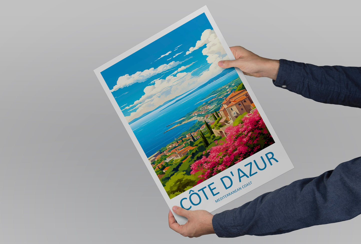 Cote D'azur Travel Print Wall Art Cote D'azur Wall Hanging Home Decor Cote D'azur France Gift Art Lovers Wall Art Print Art Cote D'azur