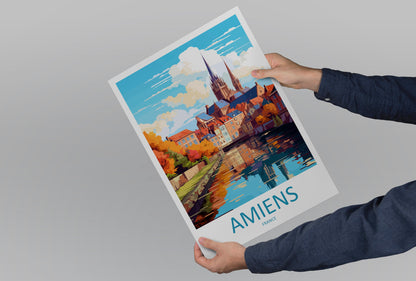 Amiens Travel Print Wall Art Amiens Wall Hanging Home Décor Amiens Gift Art Lovers France Art Lover Gift Amiens Poster