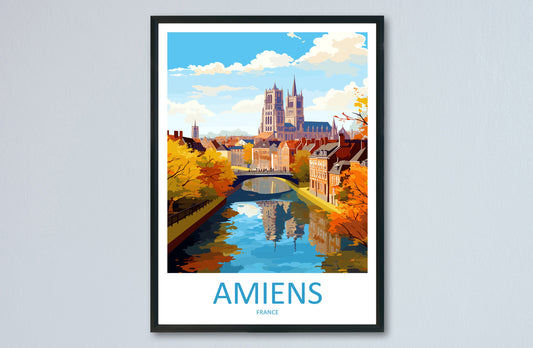 Amiens Travel Print Wall Art Amiens Wall Hanging Home Décor Amiens Gift Art Lovers France Art Lover Gift Amiens Poster