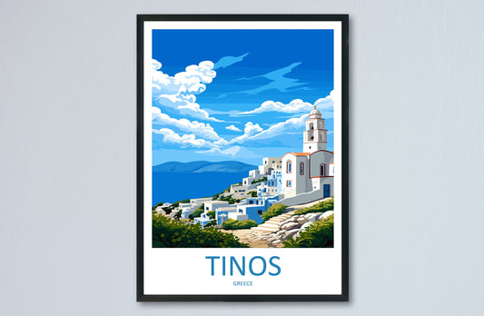Tinos Travel Print Wall Art Tinos Greece Wall Hanging Home Deco Tinos Gift Art Lovers Wall Art Print Tinos Greece