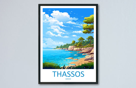 Thassos Travel Print Wall Art Thassos Greece Wall Hanging Home Decoration Thassos Gift Art Lovers Wall Art Print Thassos Greece Wall Art