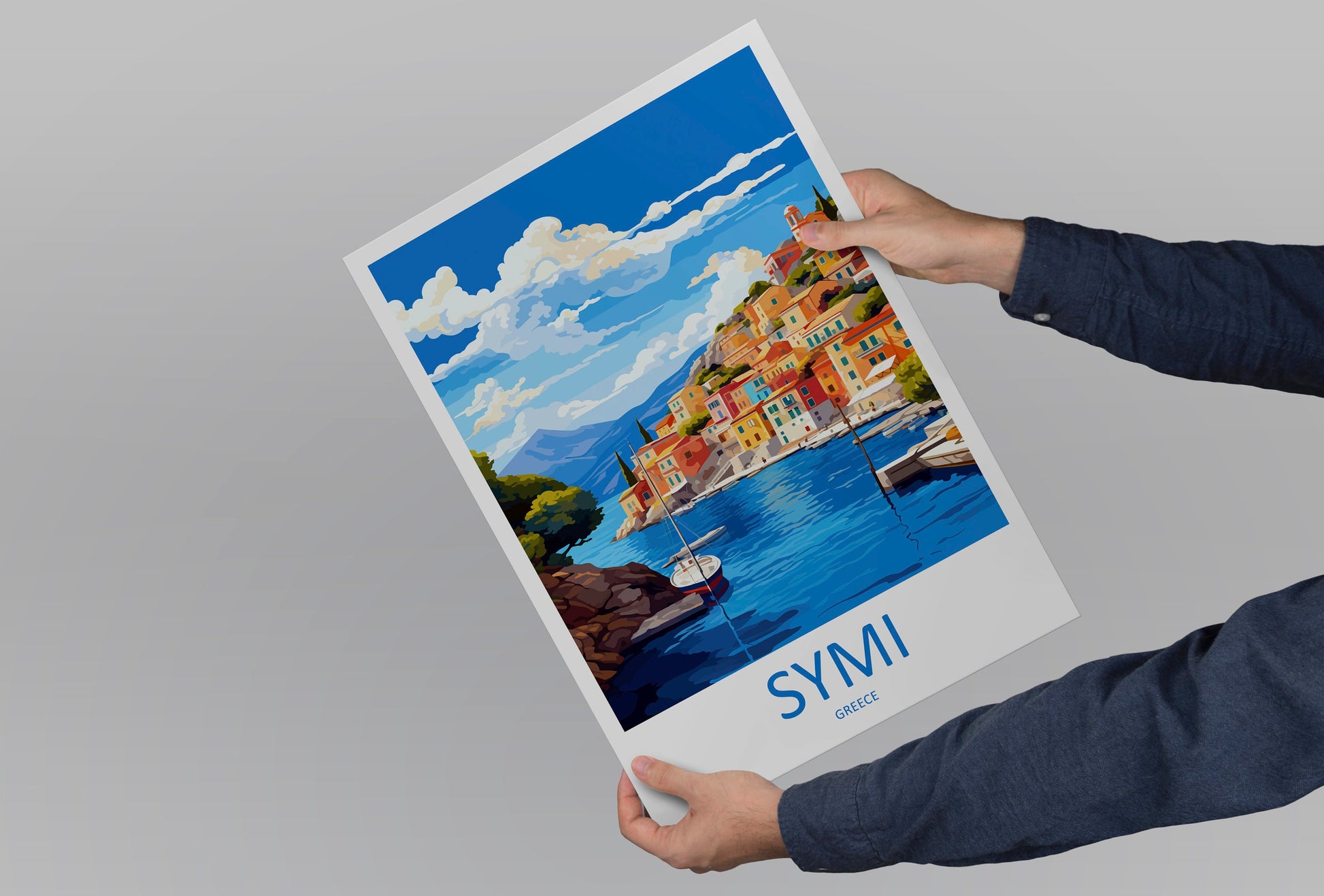 Symi Travel Print Wall Art Symi Greece Wall Hanging Home Decor Symi Gift Art Lovers Wall Art Print Symi Greece Wall Art Poster