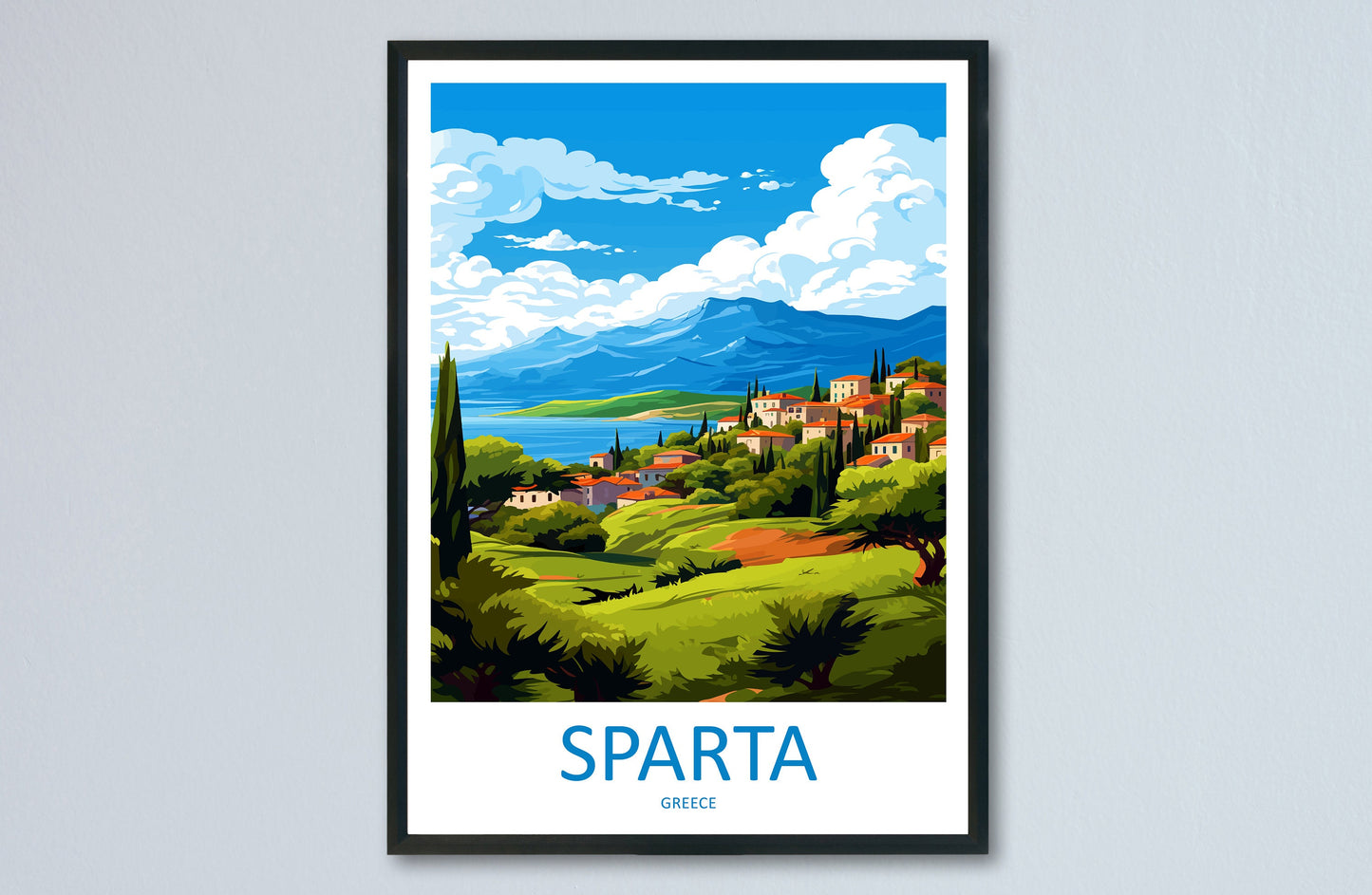 Sparta Travel Print Wall Art Sparta Greece Wall Hanging Home Decoration Sparta Gift Art Lovers Wall Art Print Sparta Greece Wall Art