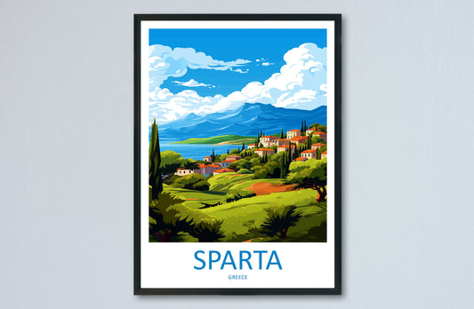 Sparta Travel Print Wall Art Sparta Greece Wall Hanging Home Decoration Sparta Gift Art Lovers Wall Art Print Sparta Greece Wall Art
