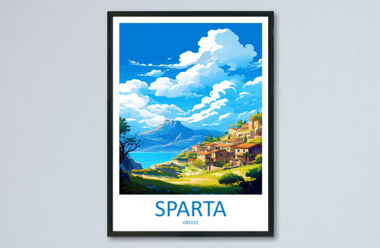 Sparta Travel Print Wall Art Sparta Greece Wall Hanging Home Decoration Sparta Gift Art Lovers Wall Art Print Sparta Greece Wall Art