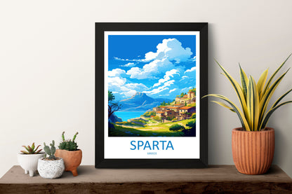 Sparta Travel Print Wall Art Sparta Greece Wall Hanging Home Decoration Sparta Gift Art Lovers Wall Art Print Sparta Greece Wall Art