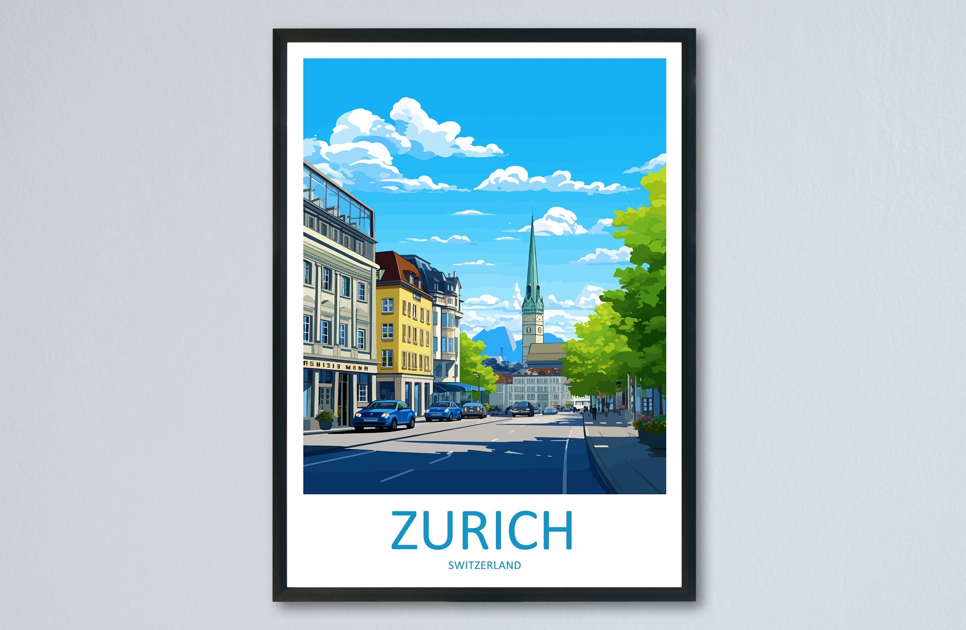 Zurich Travel Print Wall Art Zurich Wall Hanging Home Décor Zurich Gift Art Lovers Switzerland Art Lover Gift Zurich Travel Art