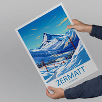 Zermatt Travel Print Wall Art Zermatt Wall Hanging Home Décor Zermatt Gift Art Lovers Ski Art Lover Gift Zermatt Print Skiing Zermatt Art