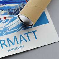 Zermatt Travel Print Wall Art Zermatt Wall Hanging Home Décor Zermatt Gift Art Lovers Ski Art Lover Gift Zermatt Print Skiing Zermatt Art
