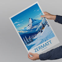 Zermatt Travel Print Wall Art Zermatt Wall Hanging Home Décor Zermatt Gift Art Lovers Ski Art Lover Gift Zermatt Print Skiing Zermatt Art
