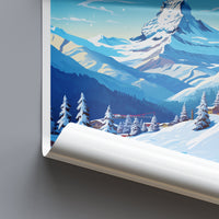 Zermatt Travel Print Wall Art Zermatt Wall Hanging Home Décor Zermatt Gift Art Lovers Ski Art Lover Gift Zermatt Print Skiing Zermatt Art
