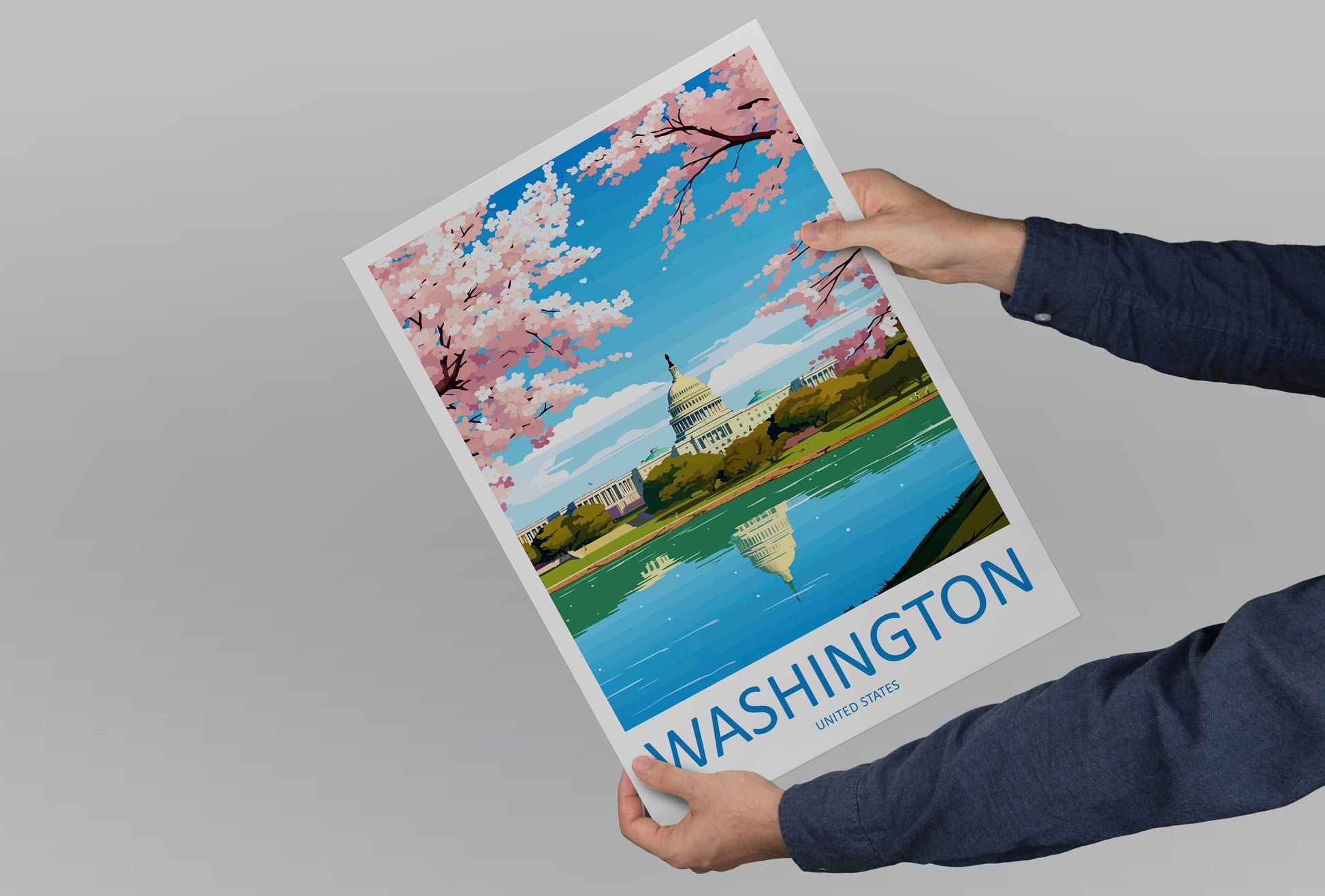 Washington DC Travel Print Wall Art Washington DC Wall Hanging Home Décor Washington DC Gift Art Lovers United States Art Lover Gift
