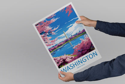 Washington DC Travel Print Wall Art Washington DC Wall Hanging Home Décor Washington DC Gift Art Lovers United States Art Lover Gift