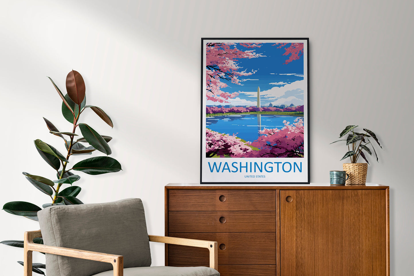 Washington DC Travel Print Wall Art Washington DC Wall Hanging Home Décor Washington DC Gift Art Lovers United States Art Lover Gift