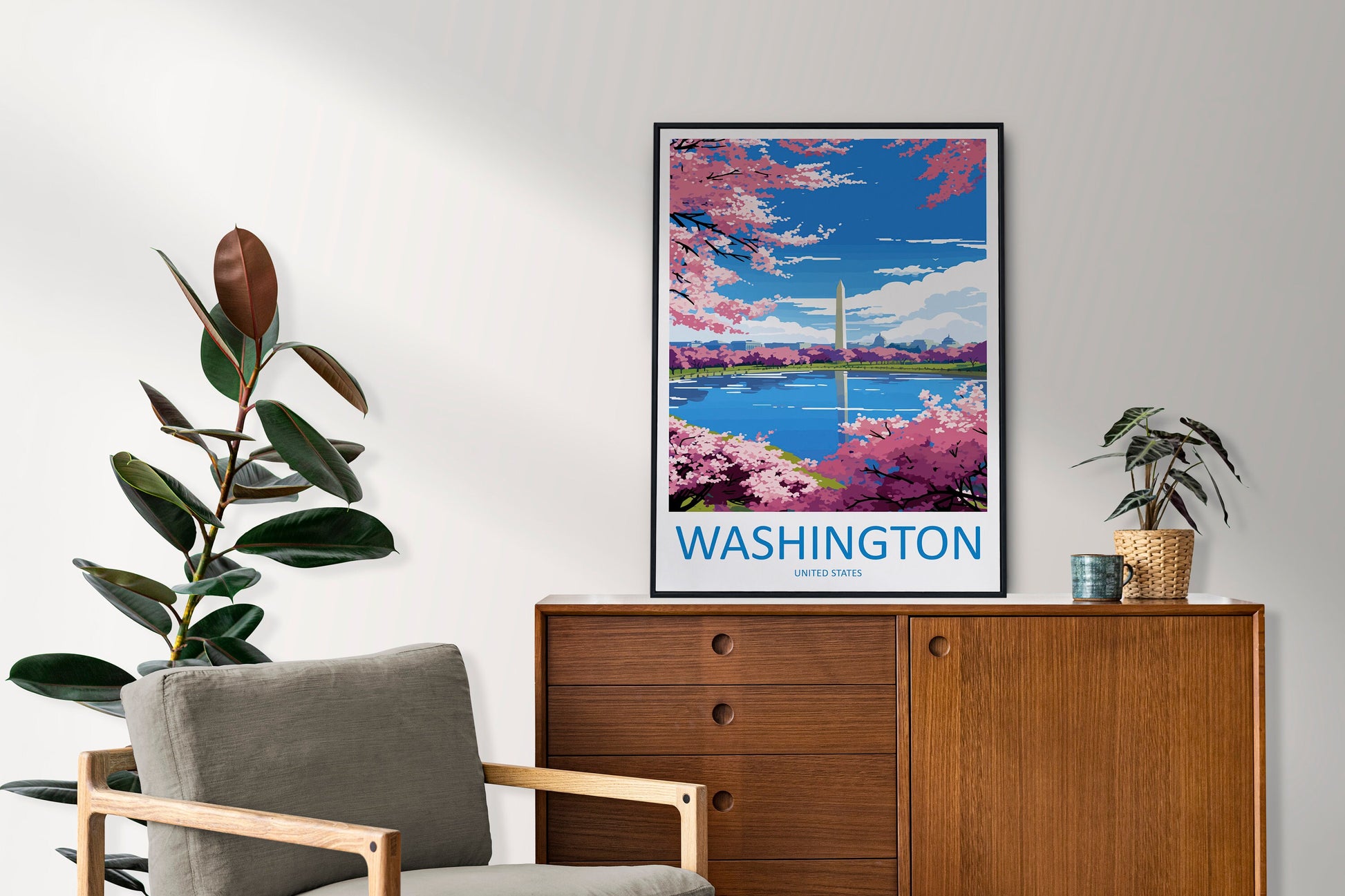 Washington DC Travel Print Wall Art Washington DC Wall Hanging Home Décor Washington DC Gift Art Lovers United States Art Lover Gift
