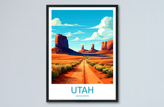 Utah Travel Print Wall Art Utah Wall Hanging Home Décor Utah Art Lovers Utah Art Lover Gift