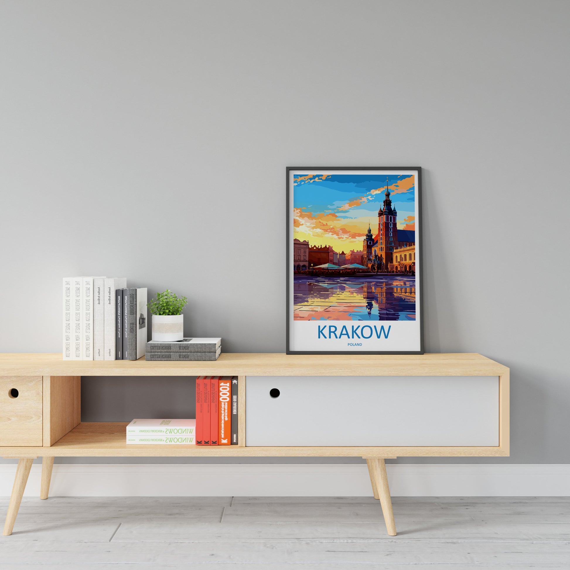 Krakow Travel Print Wall Art Krakow Wall Hanging Home Décor Krakow Gift Art Lovers Poland Art Lover Gift Krakow Travel Wall Art