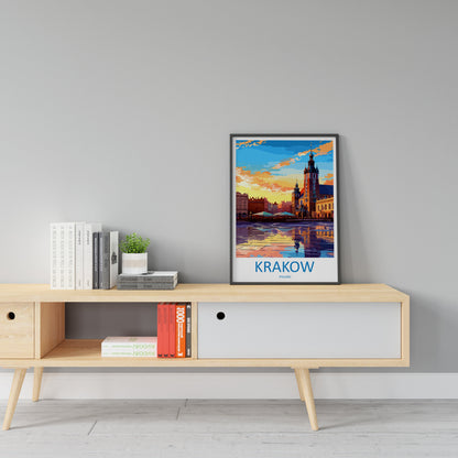 Krakow Travel Print Wall Art Krakow Wall Hanging Home Décor Krakow Gift Art Lovers Poland Art Lover Gift Krakow Travel Wall Art