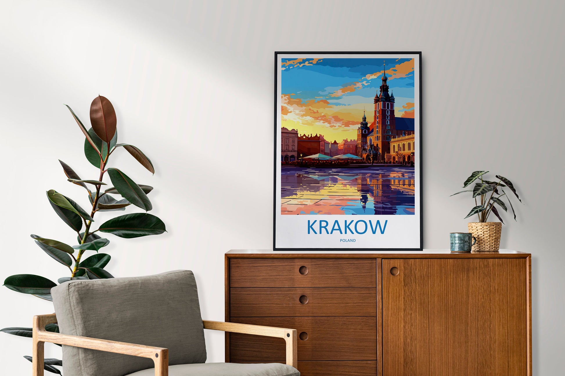 Krakow Travel Print Wall Art Krakow Wall Hanging Home Décor Krakow Gift Art Lovers Poland Art Lover Gift Krakow Travel Wall Art