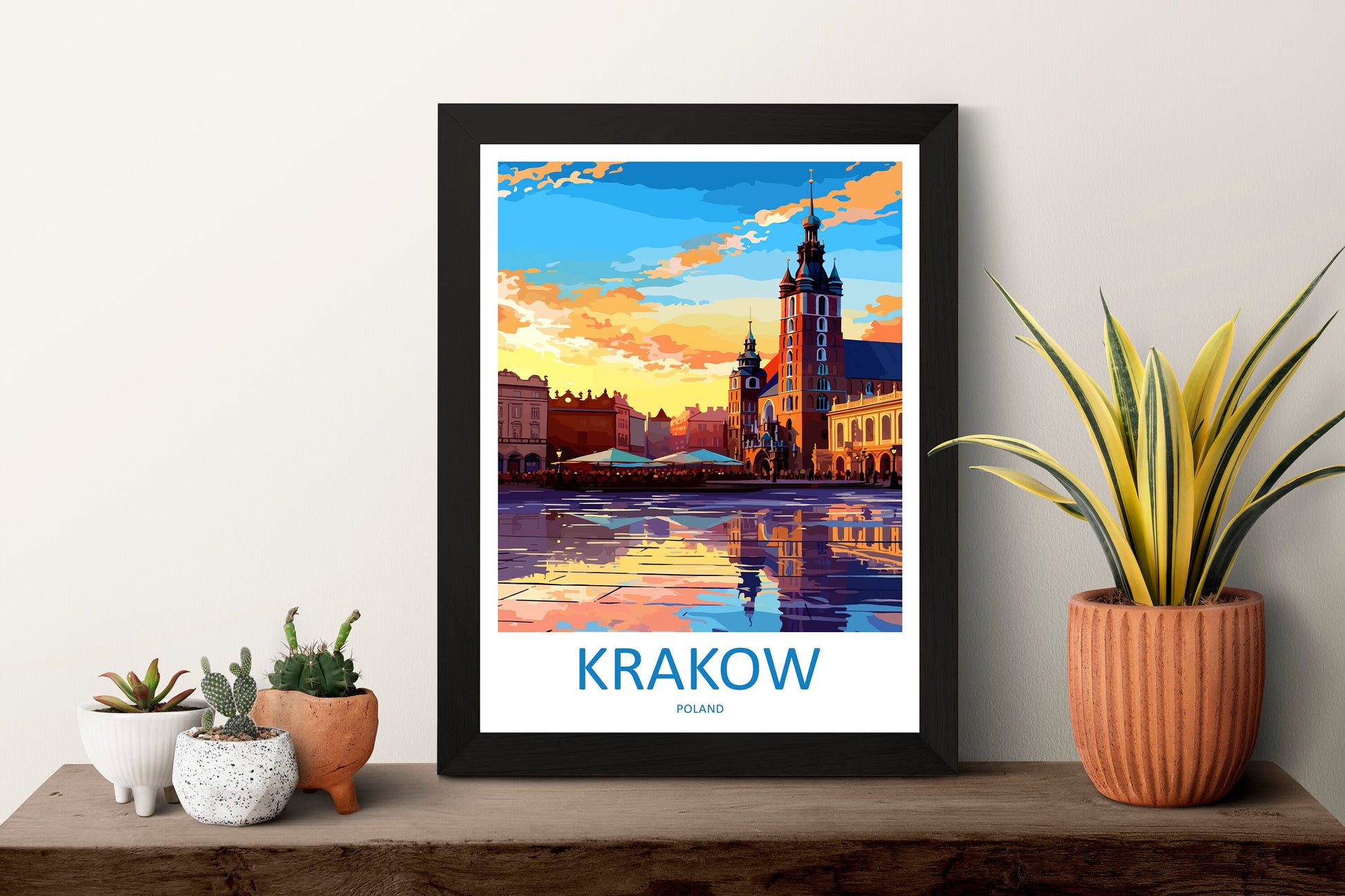 Krakow Travel Print Wall Art Krakow Wall Hanging Home Décor Krakow Gift Art Lovers Poland Art Lover Gift Krakow Travel Wall Art