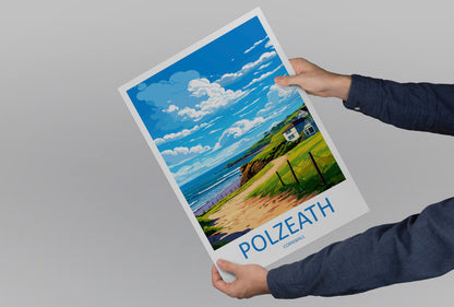 Polzeath Travel Print Wall Art Polzeath Wall Hanging Home Décor Polzeath Gift Art Lovers Cornwall Art Polzeath Gift