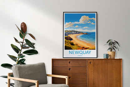 Newquay Travel Print Wall Art Newquay Wall Hanging Home Décor Newquay Gift Art Lovers Cornwall Art Newquay Gift