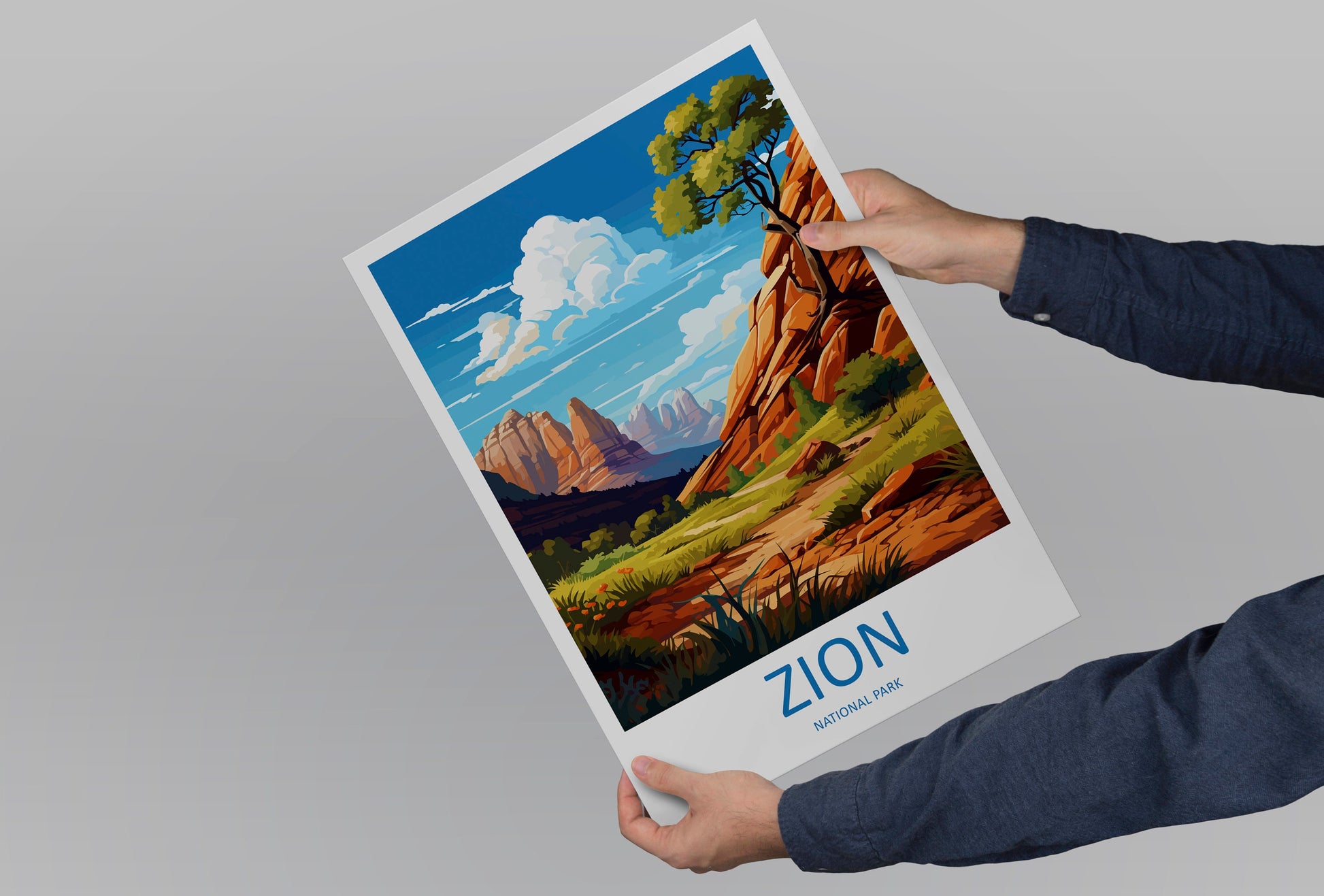 Zion National Park Travel Print Wall Art Zion National Park Wall Hanging Home Décor Zion National Park Art Lovers Utah Art Lover Gift
