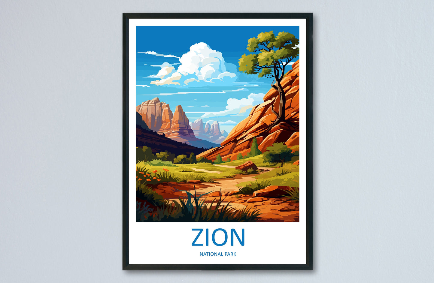 Zion National Park Travel Print Wall Art Zion National Park Wall Hanging Home Décor Zion National Park Art Lovers Utah Art Lover Gift