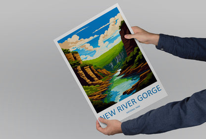 New River Gorge Print New River Gorge Home Décor National Park Art Print New River Gorge Wall Print For Park Gift Wall Hanging