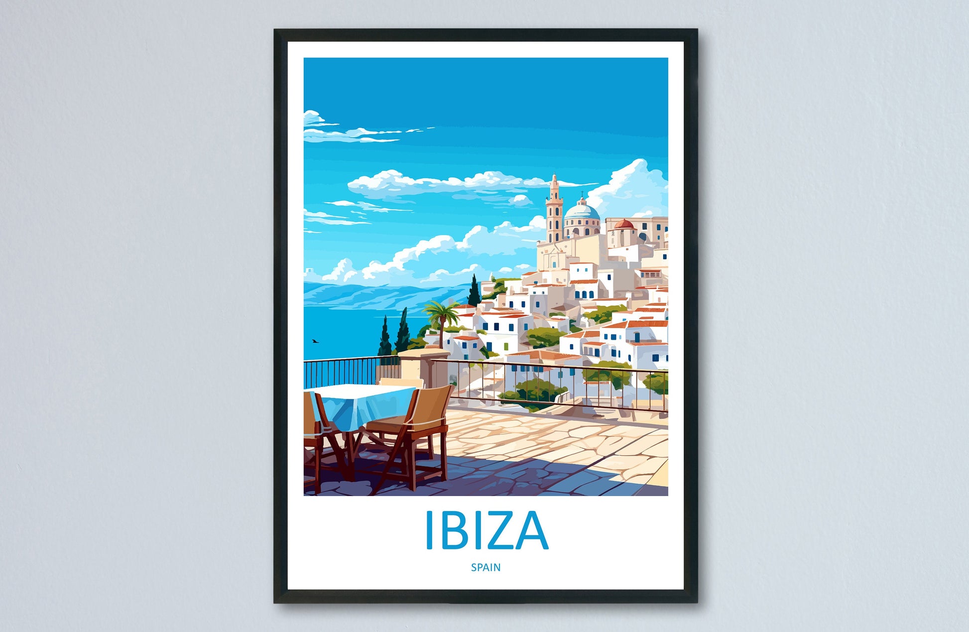 Ibiza Travel Print Wall Art Ibiza Wall Hanging Home Décor Ibiza Gift Art Lovers Spain Art Lover Gift Ibiza Wall Décor Ibiza Spain Print