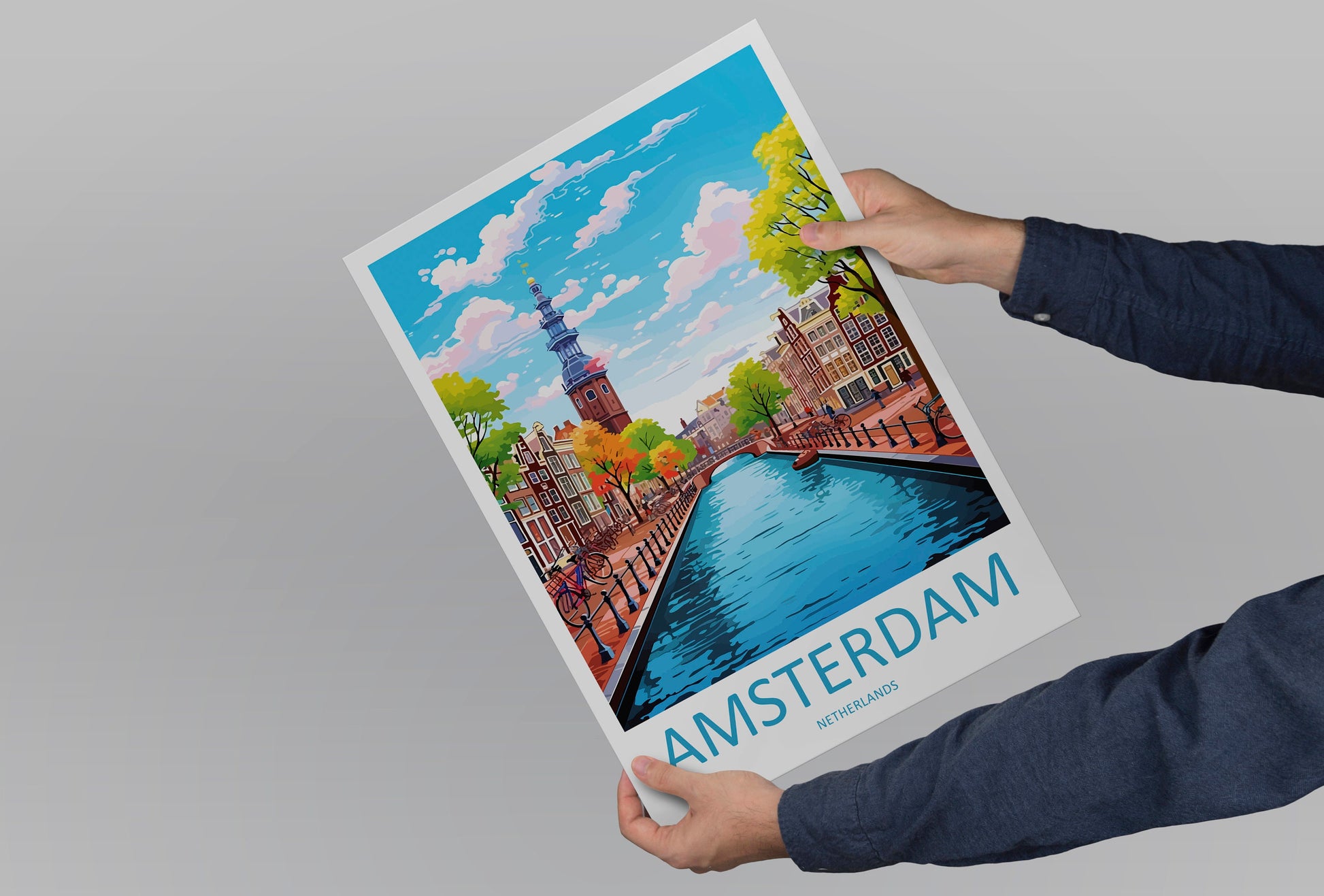 Amsterdam Travel Print Wall Art Amsterdam Wall Hanging Home Décor Amsterdam Gift Art Lovers Netherlands Art Lover Gift Amsterdam Decor