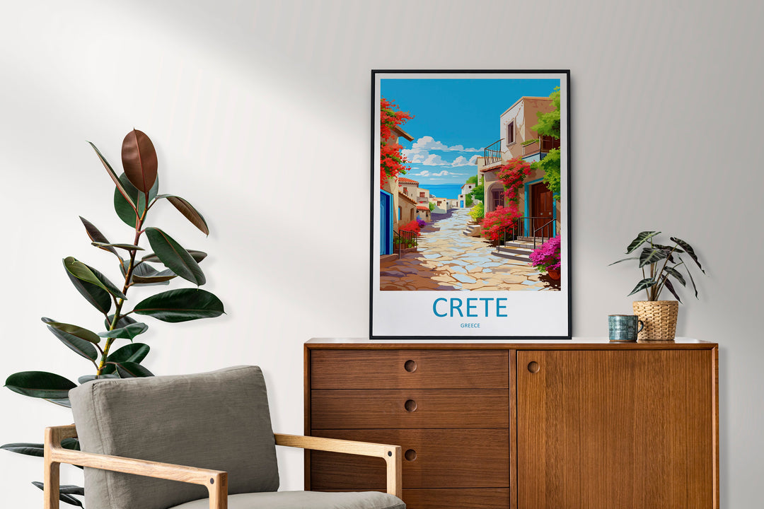 Crete Travel Print Wall Art Crete Greece Wall Hanging Home Decoration Crete Gift Art Lovers Wall Art Print Crete Wall Décor Greece Poster