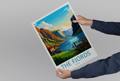 The Fjords Travel Print The Fjords Norway Home Décor The Fjords Art Print Norwegian Mountains Room Print For Scandinavian Mountains Gift Art