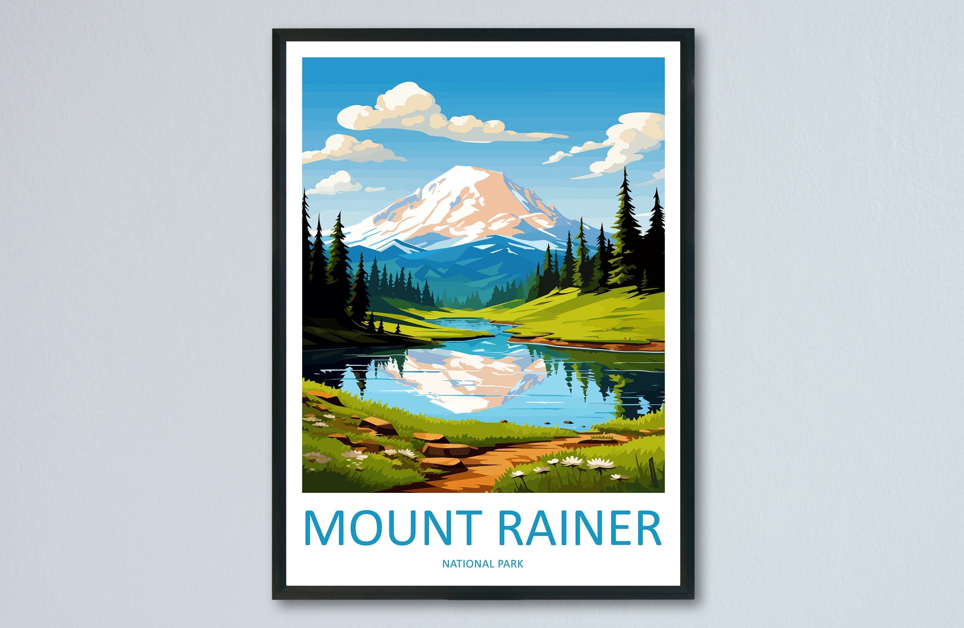 Mount Rainer Print New Mount Rainer Home Décor National Park Art Print Mount Rainer Wall Print For Park Gift Wall Hanging