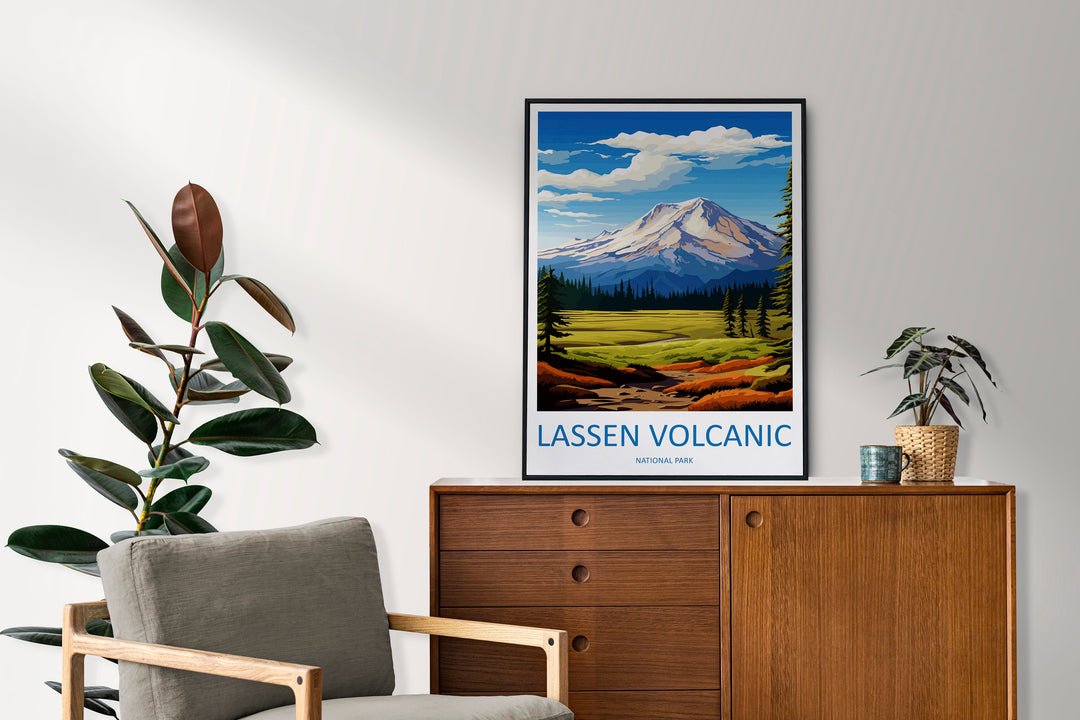 Lassen Volcanic National Park Travel Print Wall Art Lassen Volcanic Wall Hanging Home Décor Lassen Volcanic Gift Art Lovers California Art