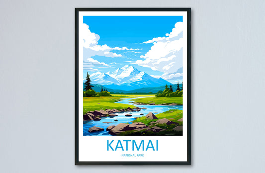 Katmai National Park Travel Print Wall Art Katmai Wall Hanging Home Décor Katmai Gift Art Lovers Alaska Art Lover Gift Katmai National Park