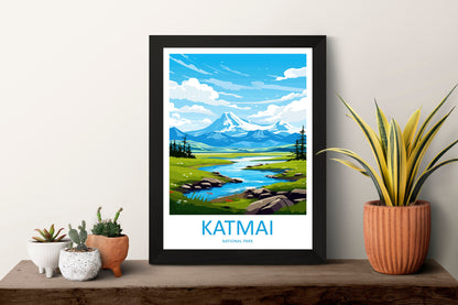 Katmai National Park Travel Print Wall Art Katmai Wall Hanging Home Décor Katmai Gift Art Lovers Alaska Art Lover Gift Katmai National Park