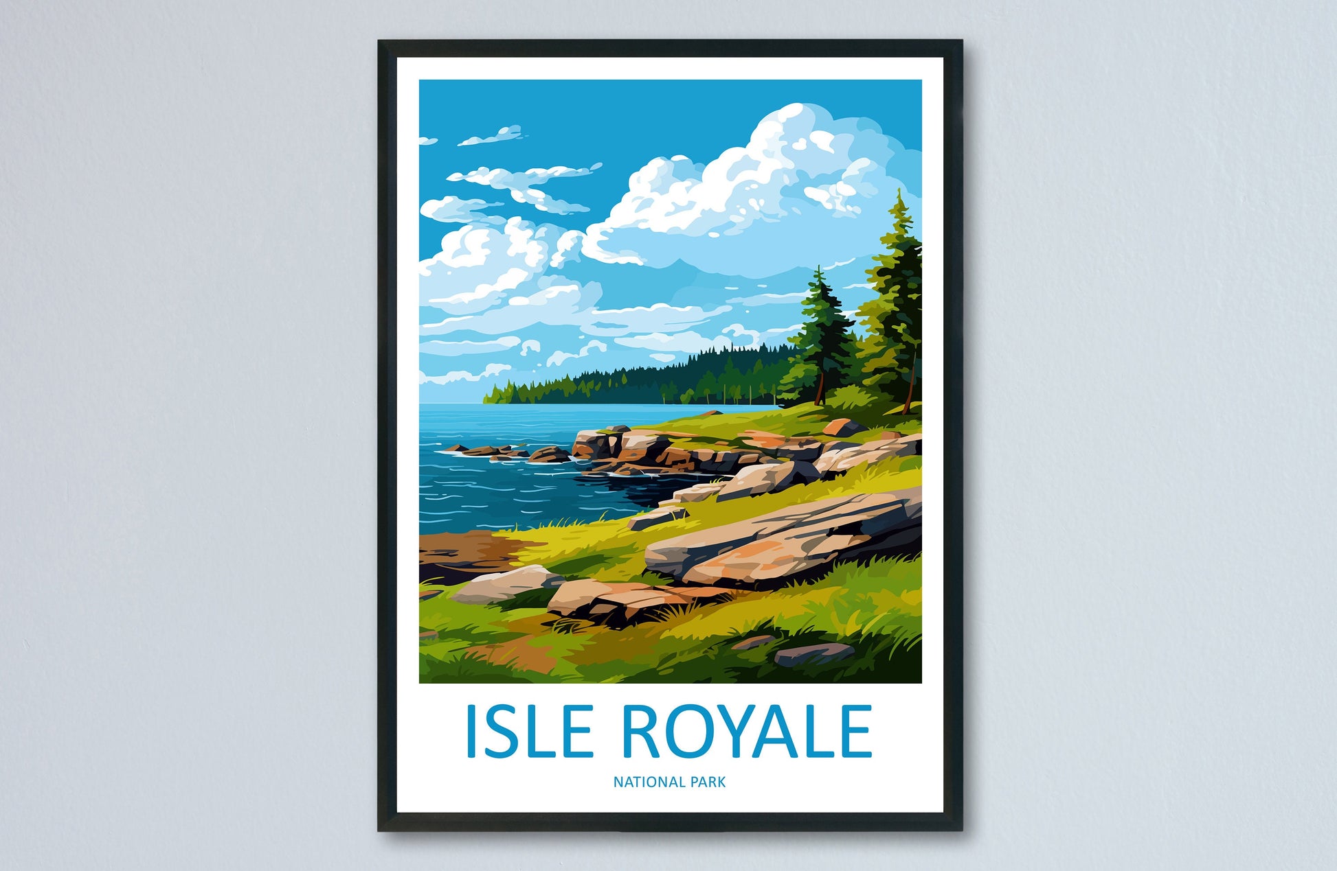 Isle Royale Travel Print Wall Art Isle Royale Wall Hanging Home Decor National Park Gift Isle Royale Lovers National Park Art National Park