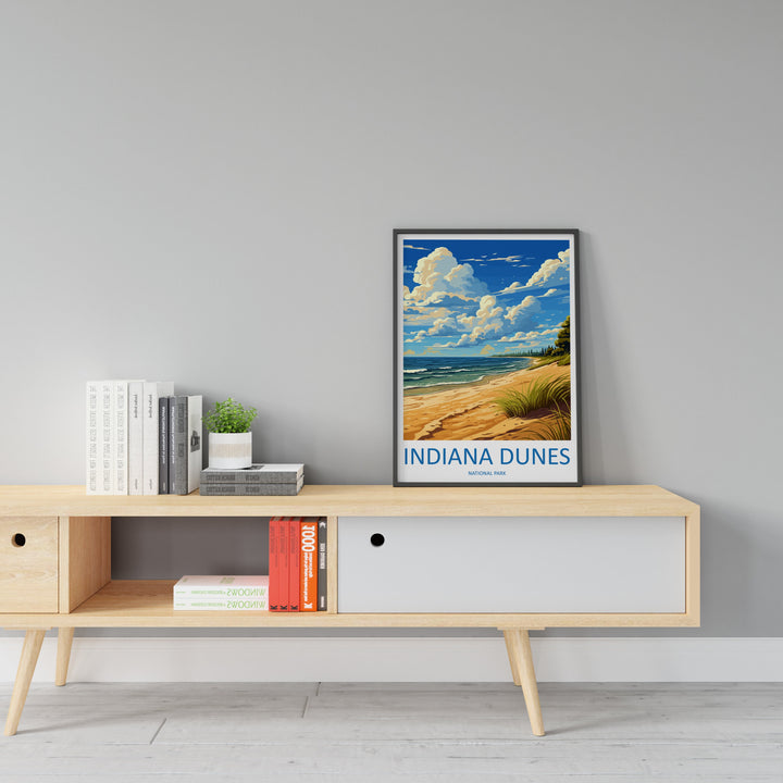 Indiana Dunes Travel Print Wall Art Indiana Dunes Wall Hanging Home Decor National Park Gift Indiana Dunes Lovers National Park Art