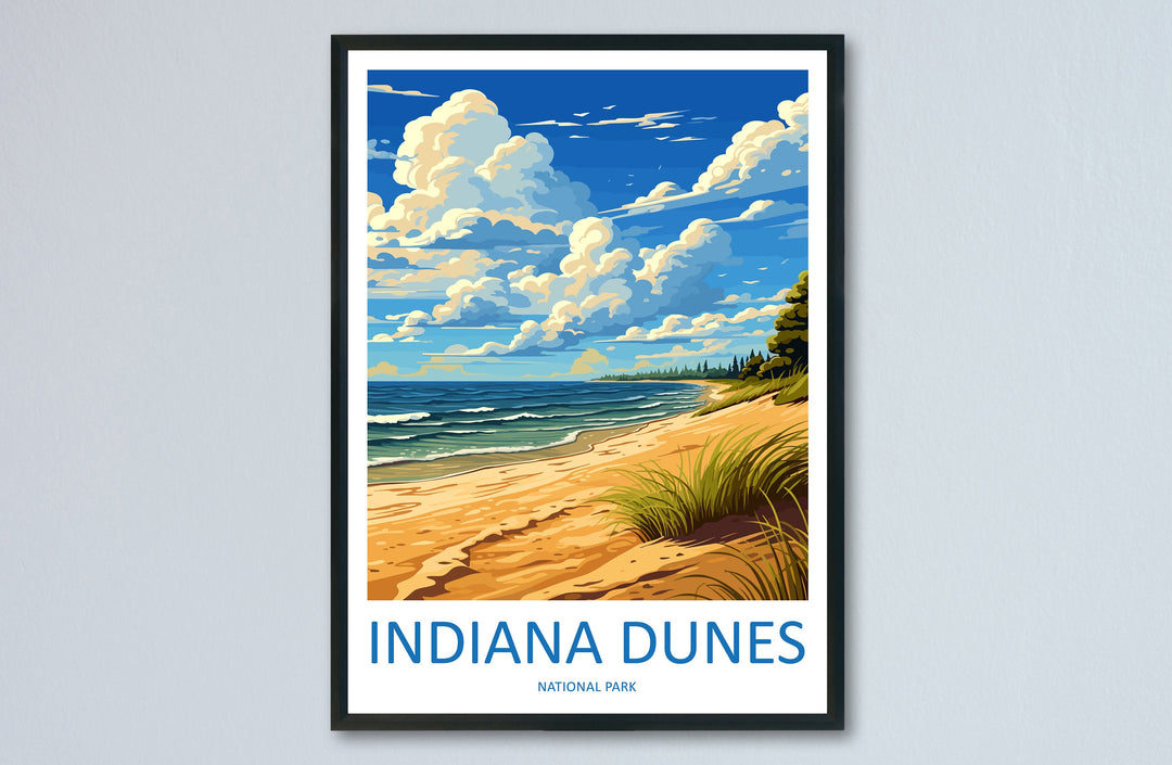 Indiana Dunes Travel Print Wall Art Indiana Dunes Wall Hanging Home Decor National Park Gift Indiana Dunes Lovers National Park Art