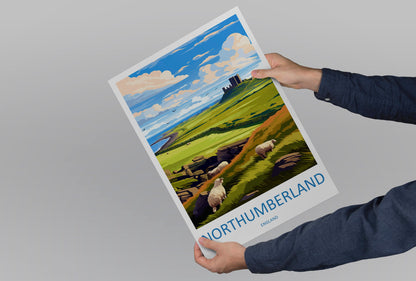 Northumberland Travel Print Wall Art Northumberland Wall Hanging Home Decor National Park Gift Northumberland Lovers National Park Wall Art