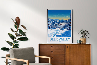 Deer Valley Travel Print Wall Art Deer Valley Wall Hanging Home Décor Deer Valley Art Lovers Utah Art Lover Gift