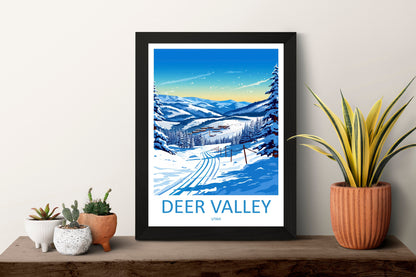 Deer Valley Travel Print Wall Art Deer Valley Wall Hanging Home Décor Deer Valley Art Lovers Utah Art Lover Gift